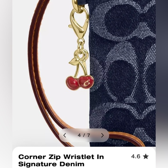 NWT Coach Corner Zip Wristlet in Signature Denim - Picture 3 of 8
